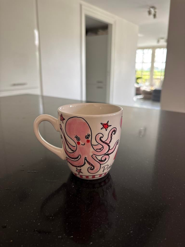 Blond Amterdam mok met octopus en regenboog design, Ophalen of Verzenden, Zo goed als nieuw, Aardewerk, Kop(pen) en/of Schotel(s)