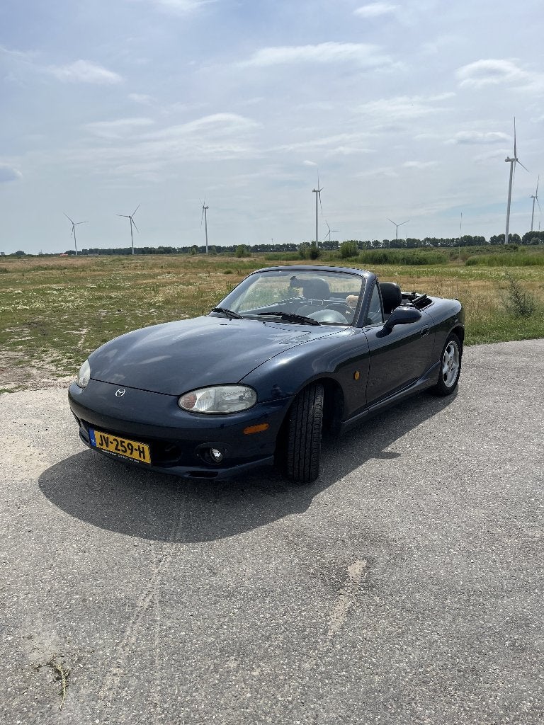 Mazda MX-5 nb (mx 5 nb) 1.6 I 2000 Blauw, Auto's, Mazda, Achterwielaandrijving, 40 €/maand, Zwart, 4 cilinders