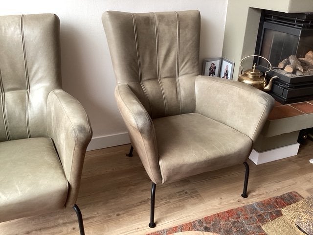 fauteuls, Huis en Inrichting, Fauteuils, Ophalen, Gebruikt, Minder dan 75 cm, Leer