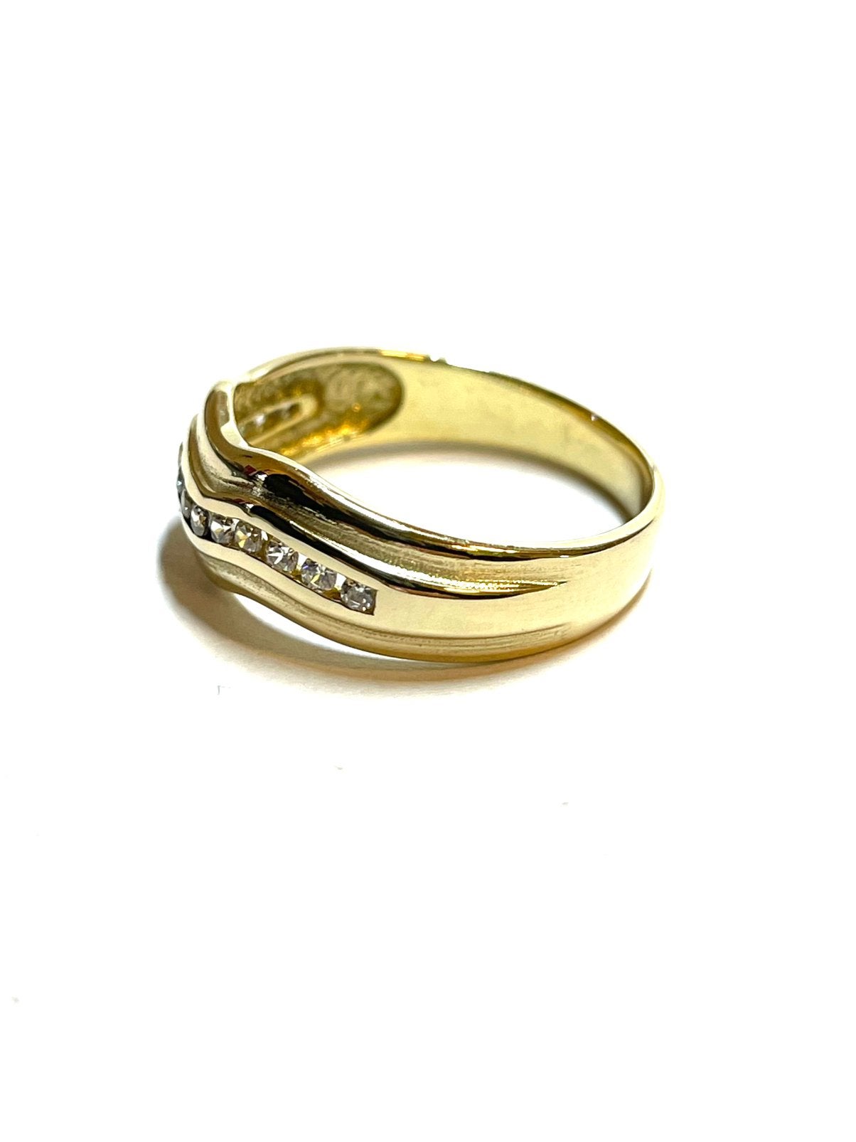8k gouden ring met zirkonia, 18 tot 19, -, -, Ophalen of Verzenden