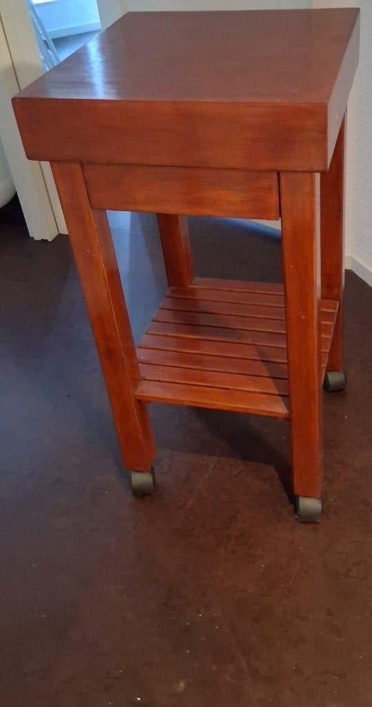 Tafeltje op wieltjes voorheen keukentrolley (zwaar), Ophalen, Hout, Overige typen, Gebruikt