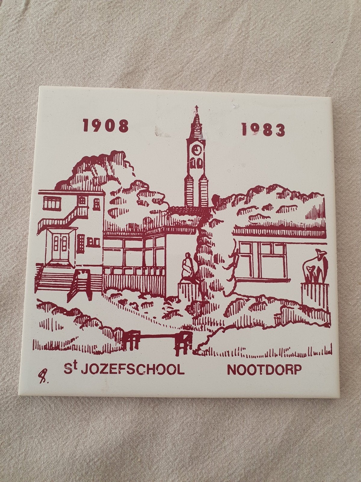 Tegel Sint Jozefschool Nootdorp 1908 1983 mosa, Ophalen