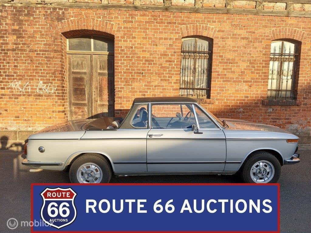 BMW 2002 Cabriolet | 1974 | Route 66 Auctions, Auto's, Overige carrosserieën, Zwart, Bedrijf, Handgeschakeld