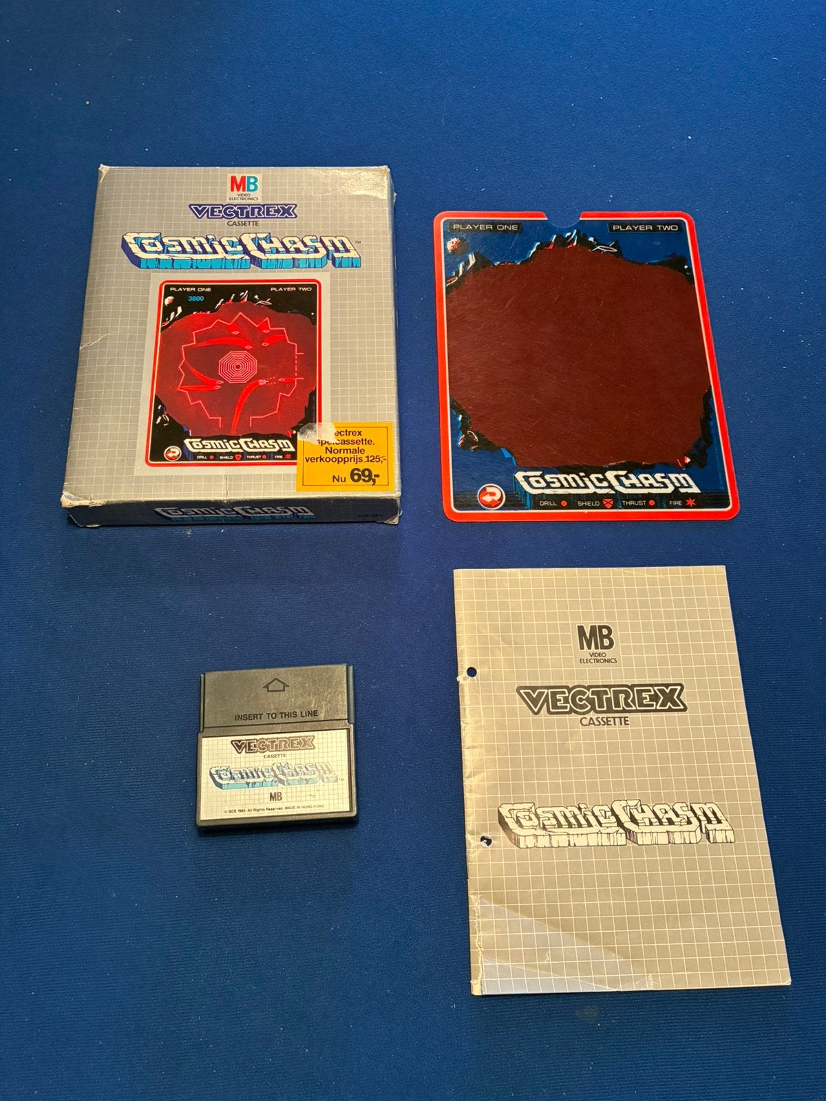 Vectrex spel Cosmic Chasm, Avontuur en Actie, Gebruikt, 1 speler, Eén computer