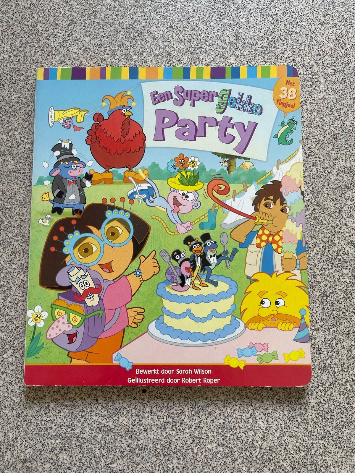Dora: Een Superleuke Party - Interactief Flapjesboek, Boeken, Kinderboeken | Kleuters, Zo goed als nieuw, Fictie algemeen, 4 jaar