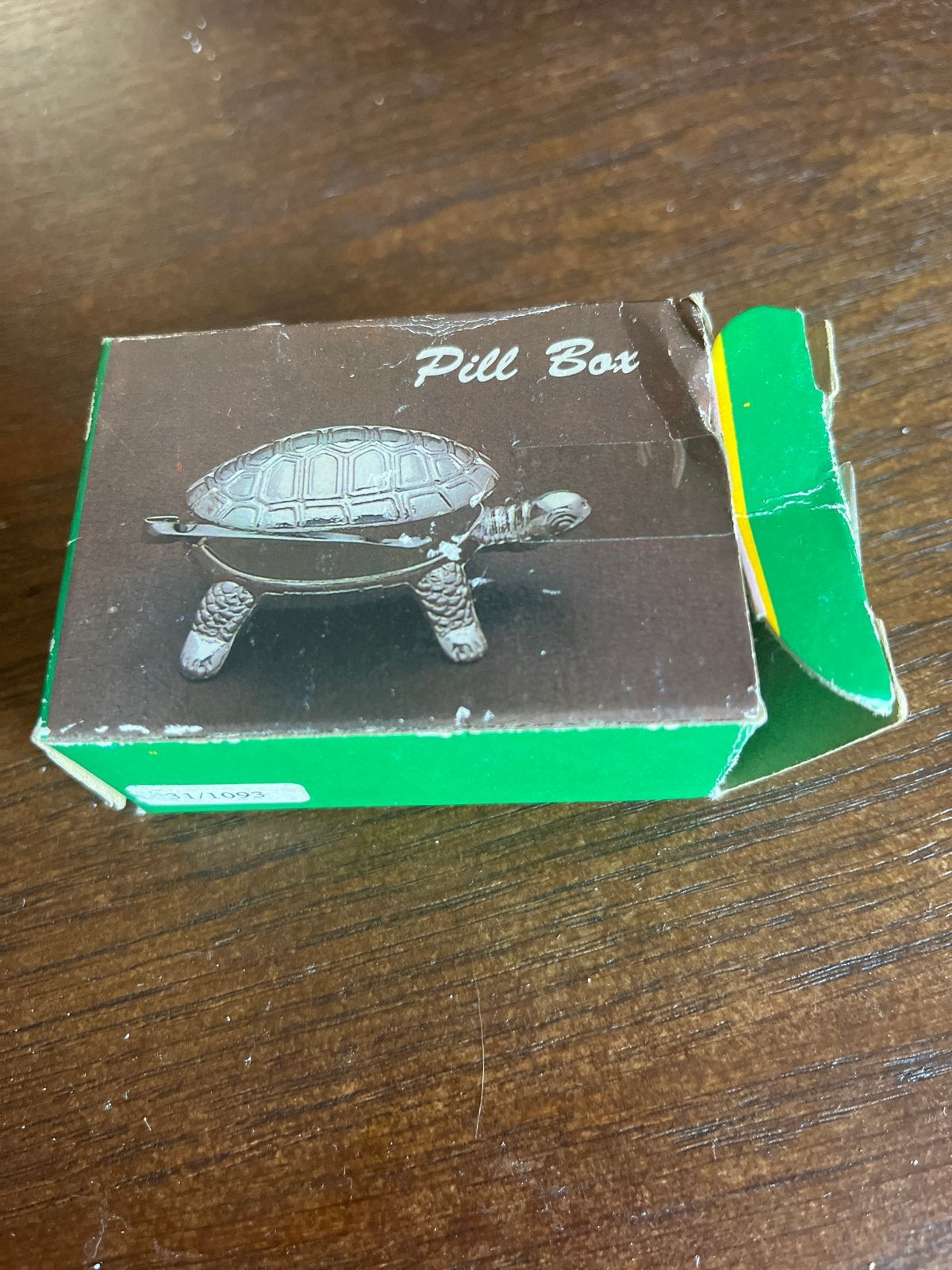 Vintage Schildpad Pillendoosje met Pincet, Antiek en Kunst, Ophalen of Verzenden
