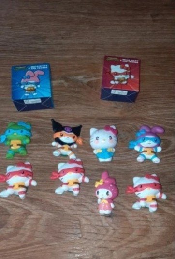 Set leuke hello kitty figuurtjes, Ophalen of Verzenden, Gebruikt