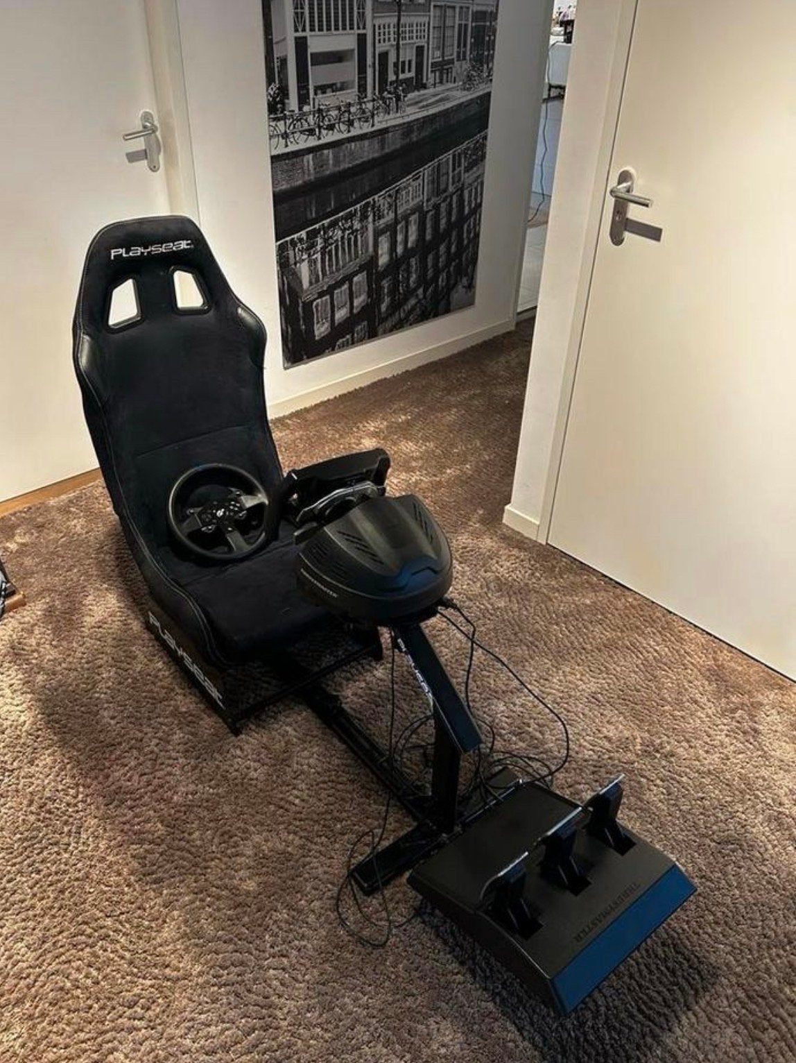 Playseat met Thrustmaster T300 en Ferrari F1 stuur, Ophalen, Online, 1 speler, Racen en Vliegen