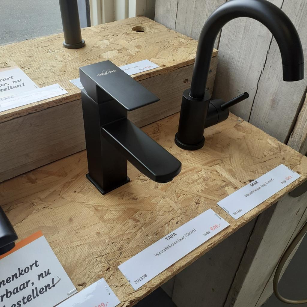AFPRIJZING! Wastafelkraan Zwart, Luxe Design, Sanitair, Tapa