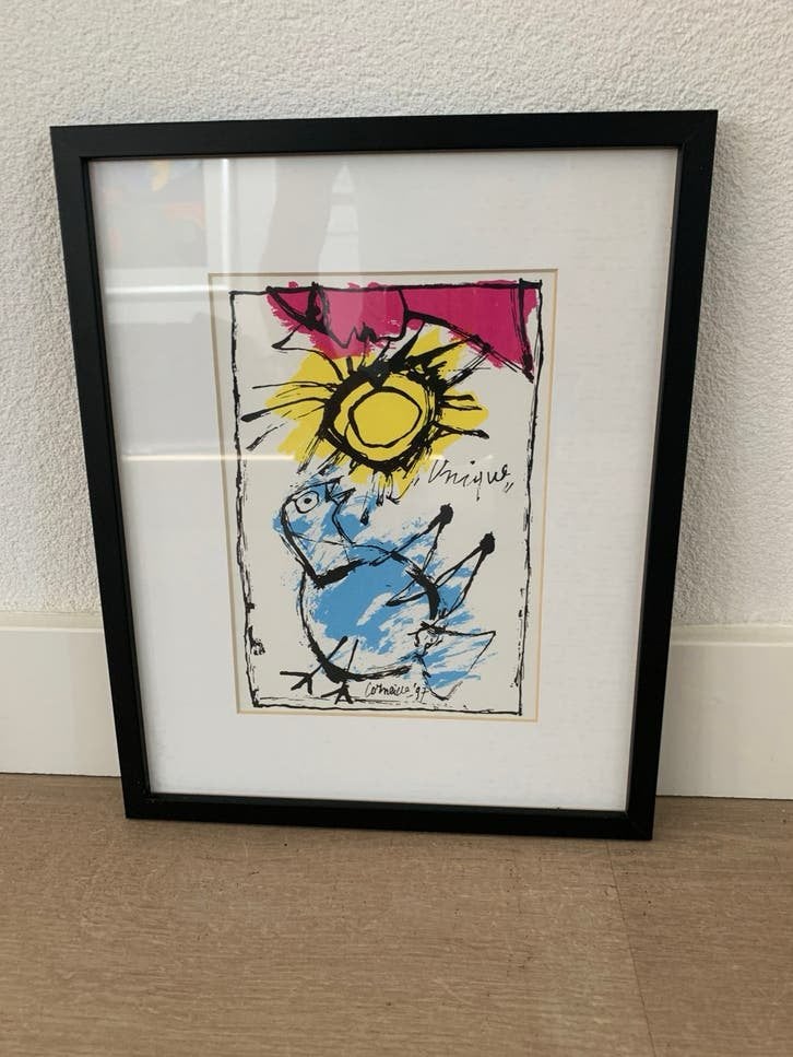 Corneille 1922-2010, Gesigneerd, Lithografie, Abstract, Ophalen