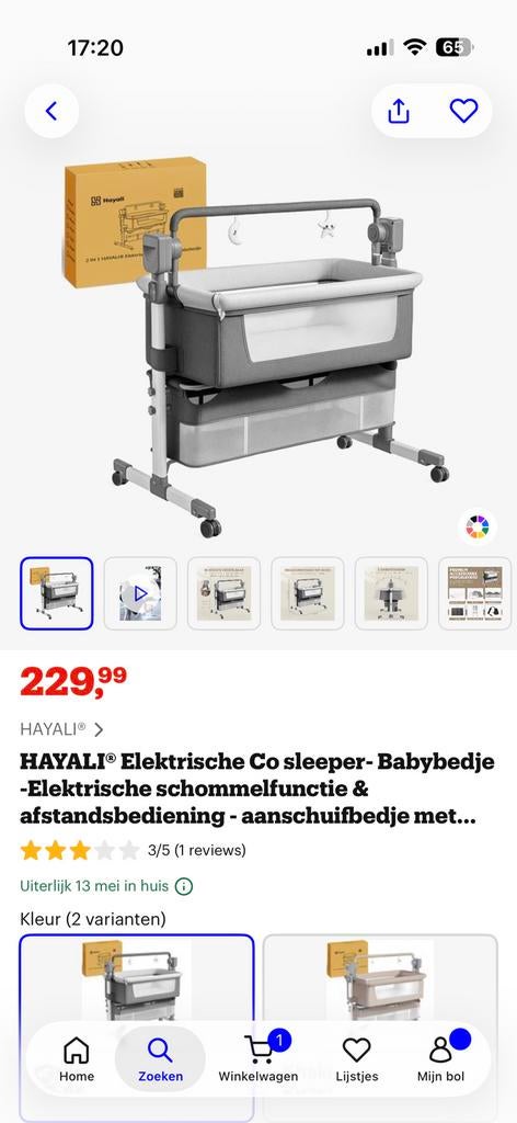 Electrische Co sleeper | schommel | wieg | muziek Bluetooth, Ophalen of Verzenden, Wieg