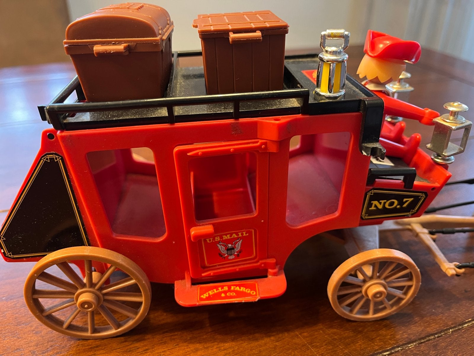 Retro Playmobil Koets met Paarden en Figuur, Ophalen of Verzenden, Gebruikt