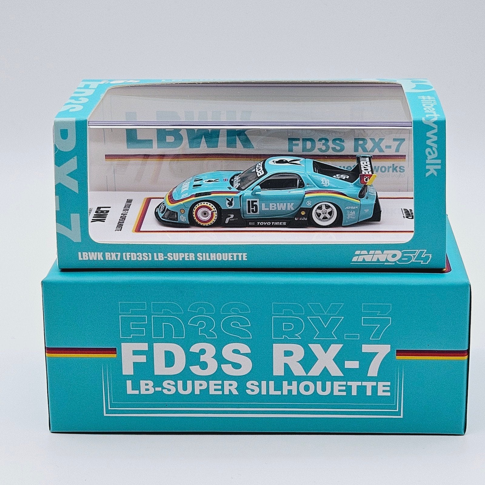 Inno64 – LBWK Mazda RX7 (FD3S) LB Super Silhouette, blue/ora