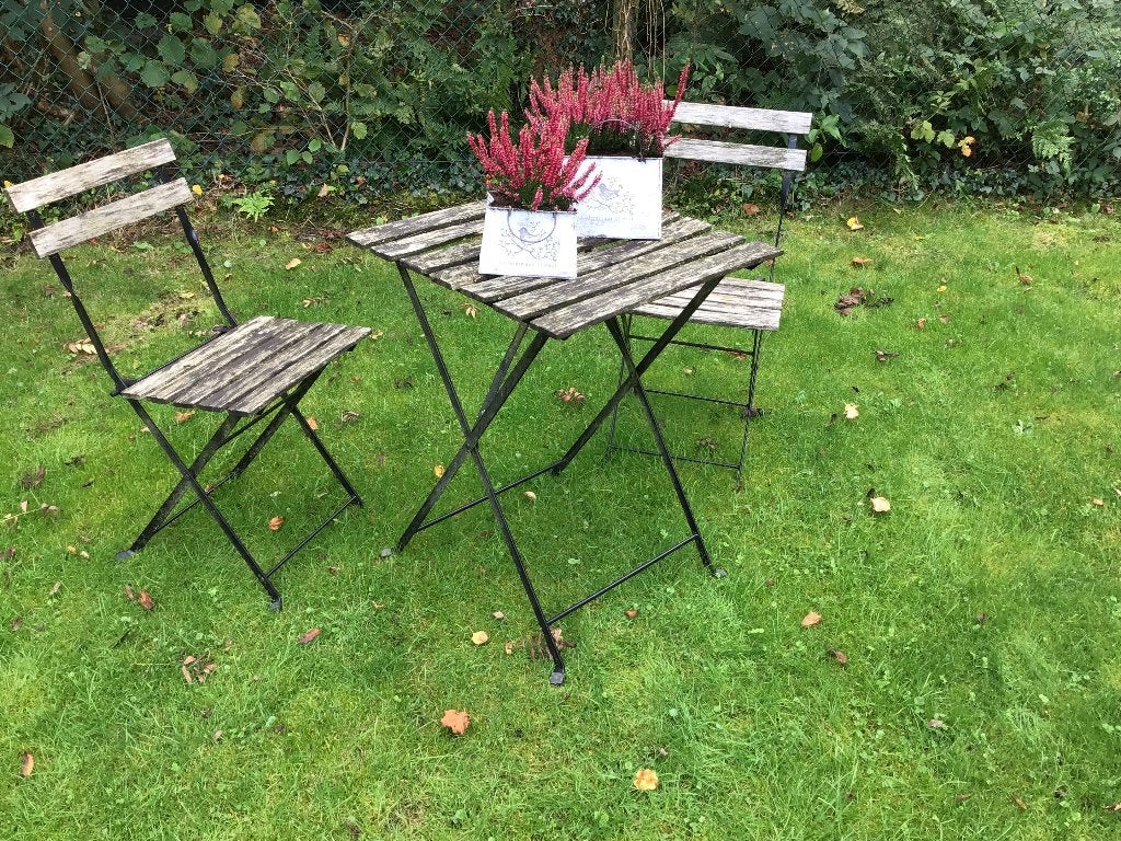 Gratis tafeltje met 2 stoelen, Ophalen, Gebruikt, 2 zitplaatsen, Tuinset