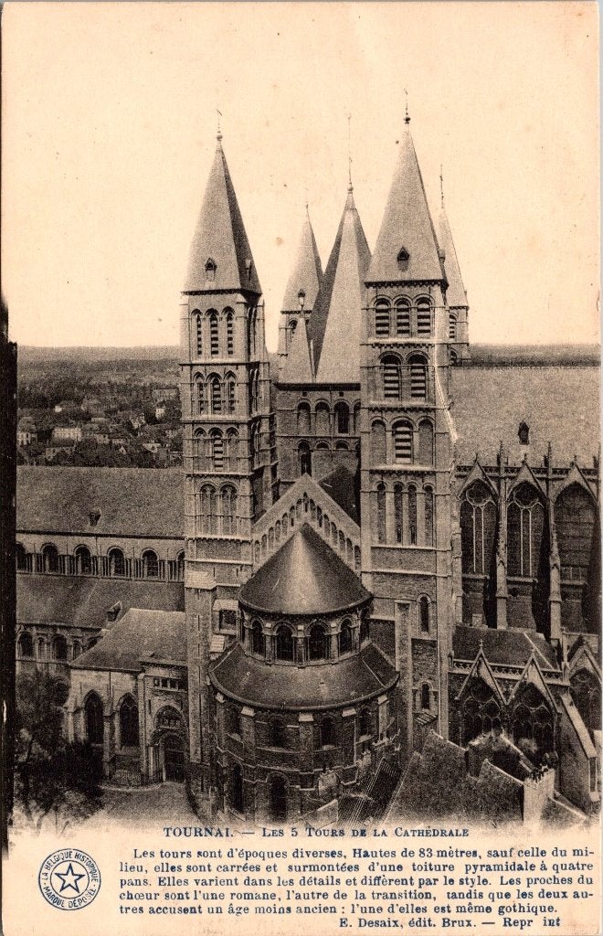 Tournai Doornik België - 12 antieke postkaarten III, Ophalen of Verzenden, 1920 tot 1940, Gelopen, Henegouwen