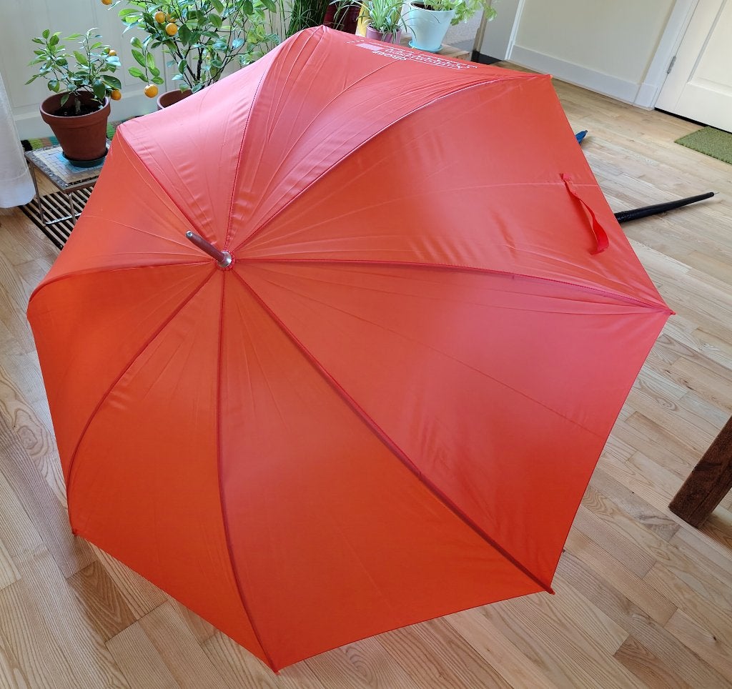 Stormparaplu rood oranje met houten handvat 2-persoons, Ophalen, Nieuw, Rood