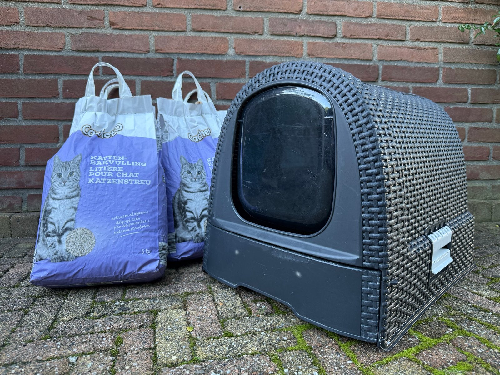 Curver kattenbak, incl kattenbakvulling, Dieren en Toebehoren, Ophalen, Gebruikt, Gesloten