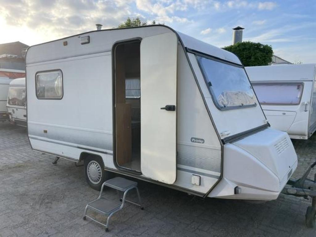 Adria Prima 415 1990; rond+treinzit; tent 2xluifel uitbouw, Overige typen, Bedrijf, Treinzit, Adria
