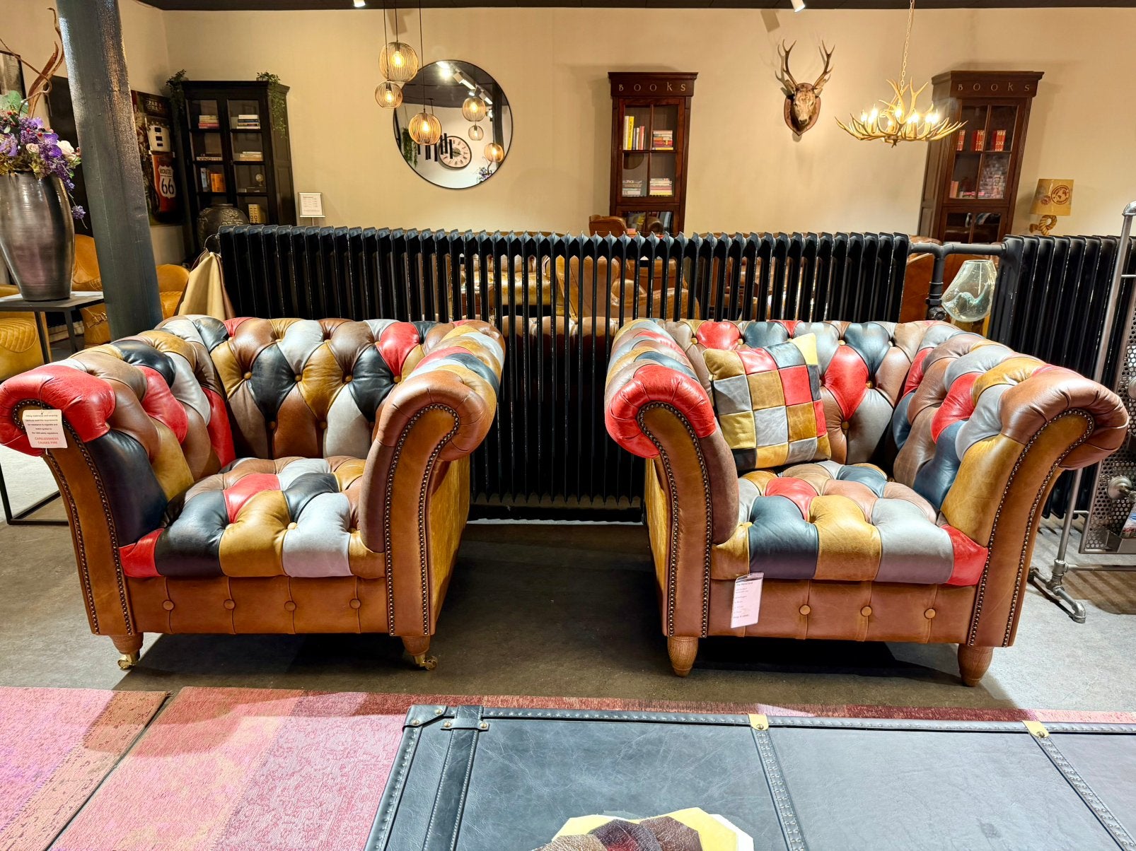 2X GAVE HENSFORD PATCHWORK  CHESTERFIELD CLUBFAUTEUILS, Ophalen of Verzenden, Nieuw, 75 tot 100 cm