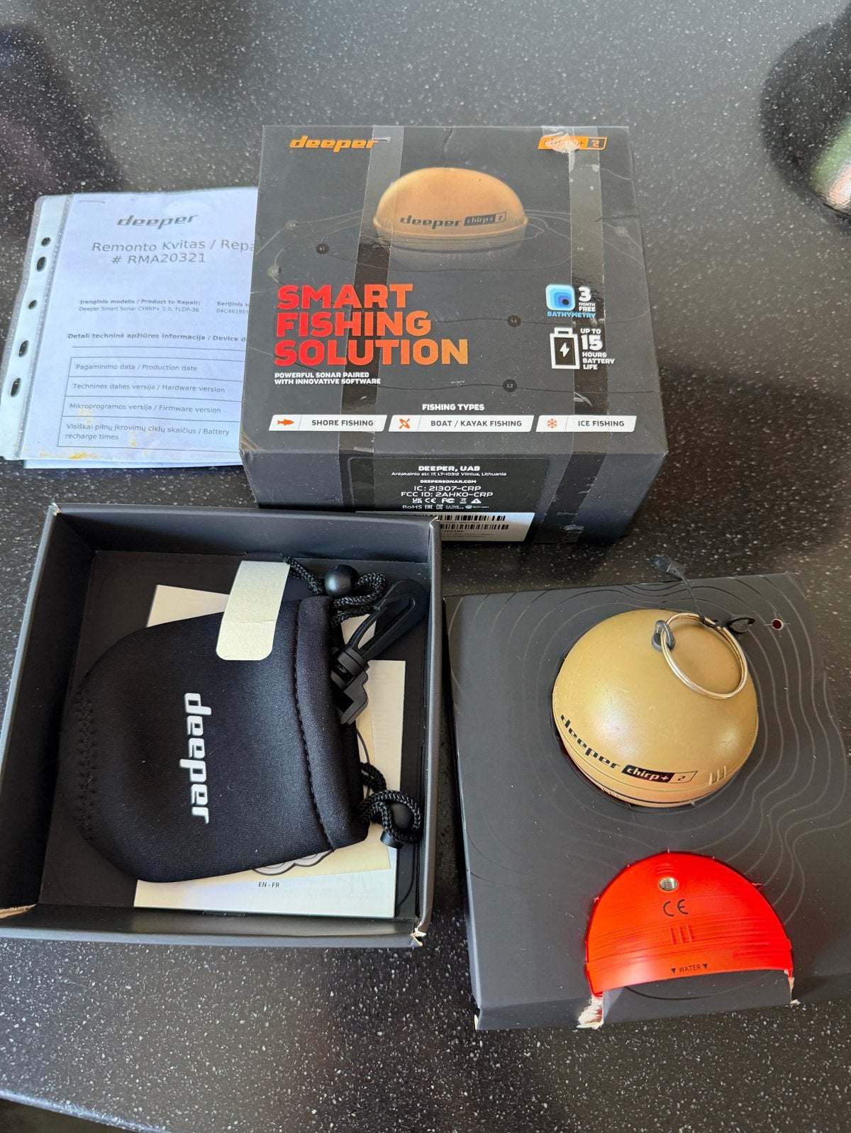 Deeper Chirp+ 2 Smart Fishfinder - nette staat, Ophalen of Verzenden, Gebruikt, Overige typen