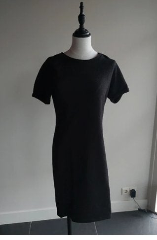 Zwart jurk met korte mouw, Cars Jeans maat S / 36 - perfect, Kleding | Dames, Jurken, Zwart, Ophalen of Verzenden, Zo goed als nieuw