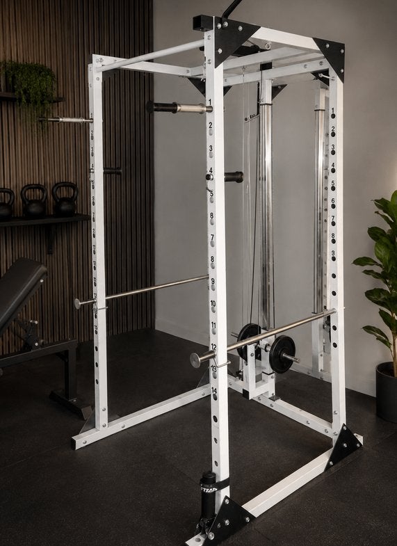 powercage, Squat Rack, High & Low Pulley, Homegym, Armen, Krachtstation, Ophalen of Verzenden, Zo goed als nieuw