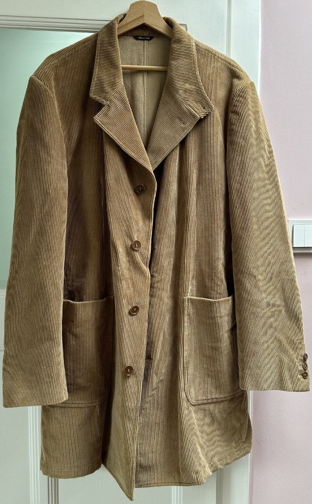 Vintage Tommy Hilfiger Corduroy/Ribfluweel Blazer Italië, Maat 52/54 (L), Beige, Tommy Hilfiger, Ophalen of Verzenden