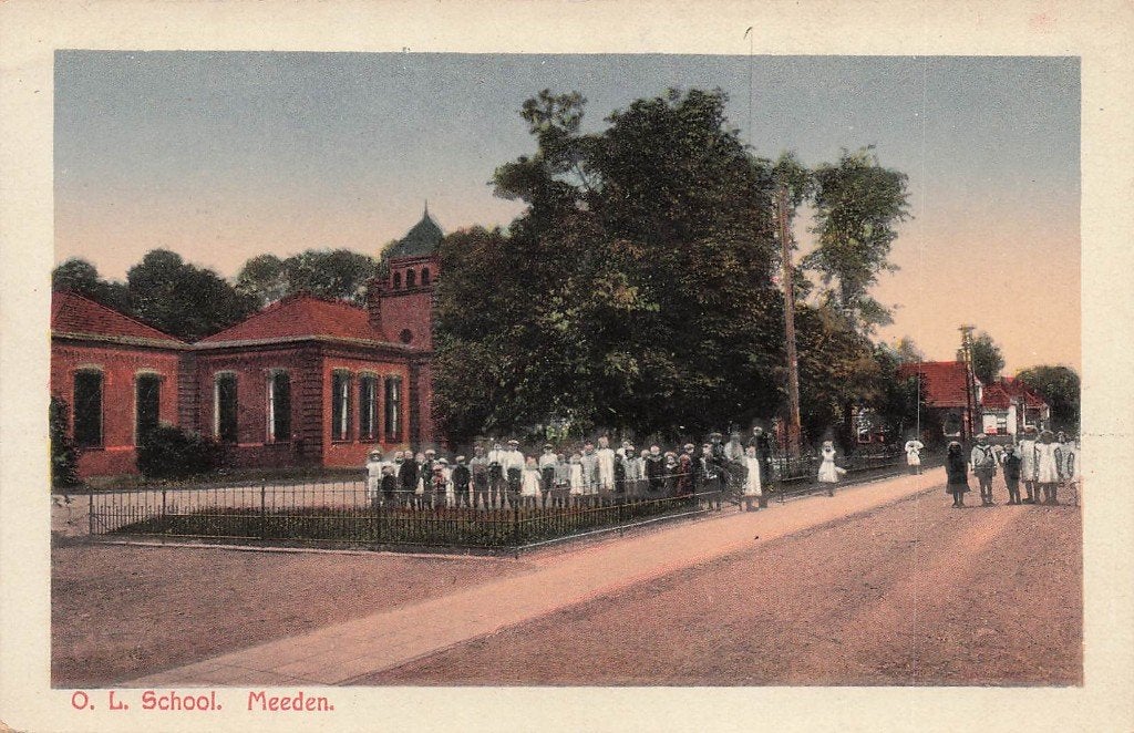 JP340 Meeden OL School 1910-20, Verzamelen, Ansichtkaarten | Nederland, Verzenden, Voor 1920, Ongelopen, Groningen