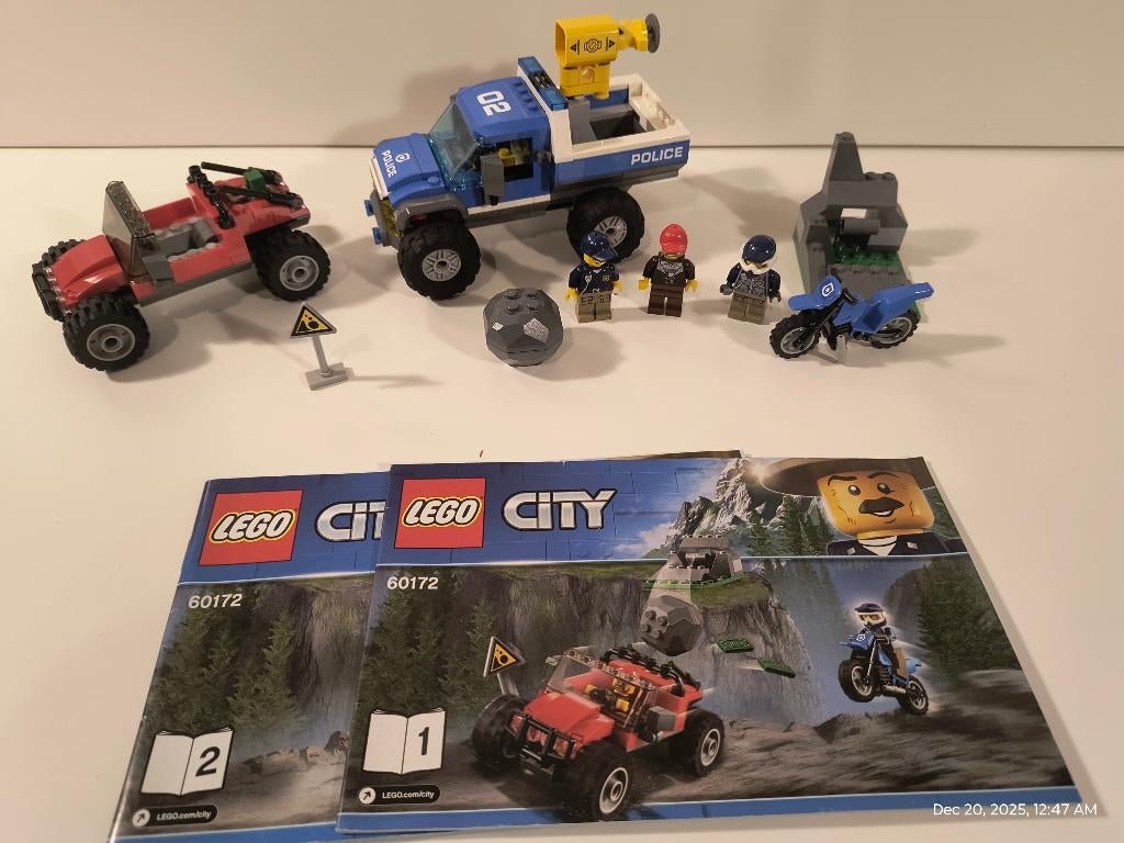 LEGO CITY 60172 Police Dirt Road Pursuit met boekjes, Ophalen of Verzenden, Zo goed als nieuw, Complete set, Lego