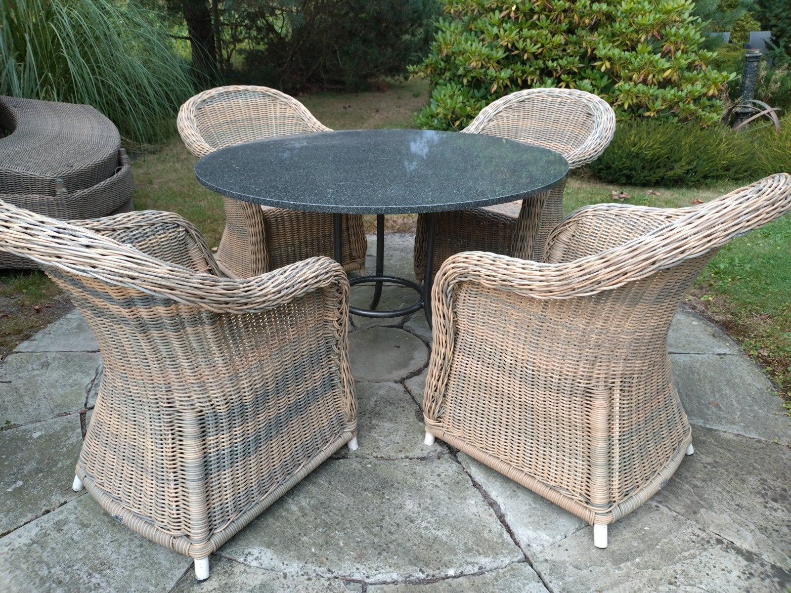 Set van 4 mooie Applebee wicker tuinstoelen, Ophalen, Gebruikt, Wicker