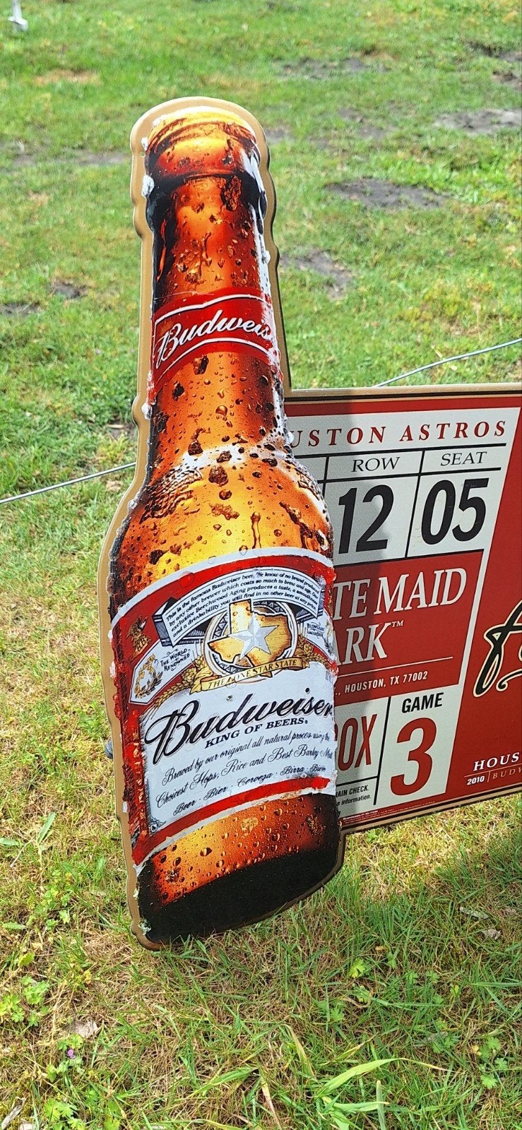 Budweiser Houston Astros reclamebord - Uniek Item., Ophalen, Reclamebord, Gebruikt, .
