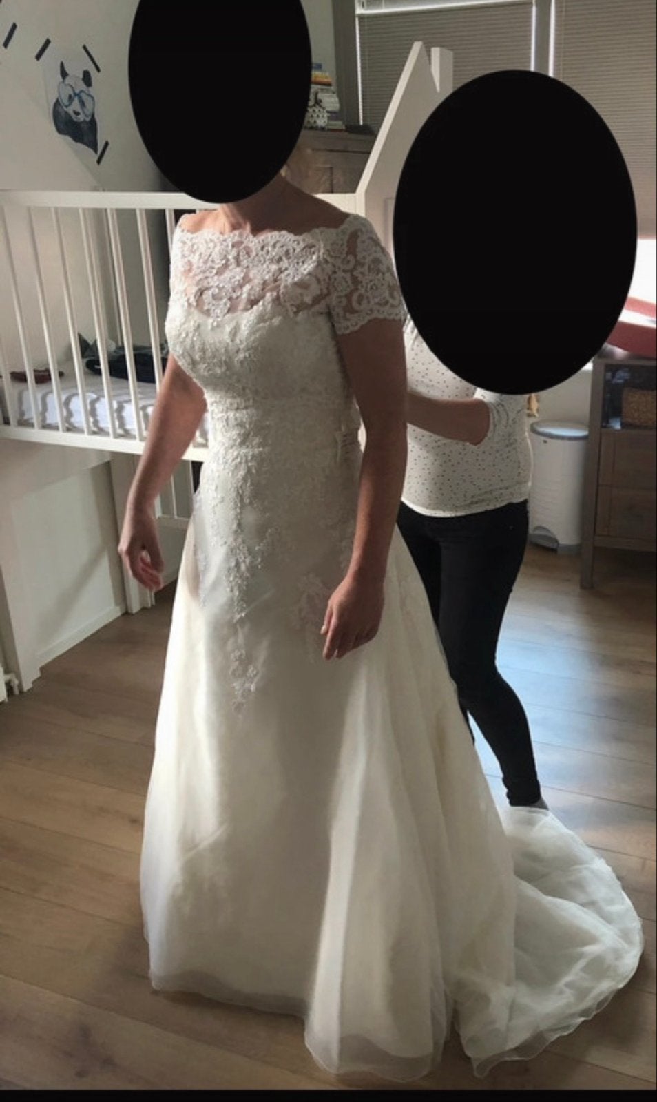 Prachtige Ladybird trouwjurk met kanten bolero maat 36, Kleding | Dames, Ophalen of Verzenden, Zo goed als nieuw, Wit, Trouwjurk