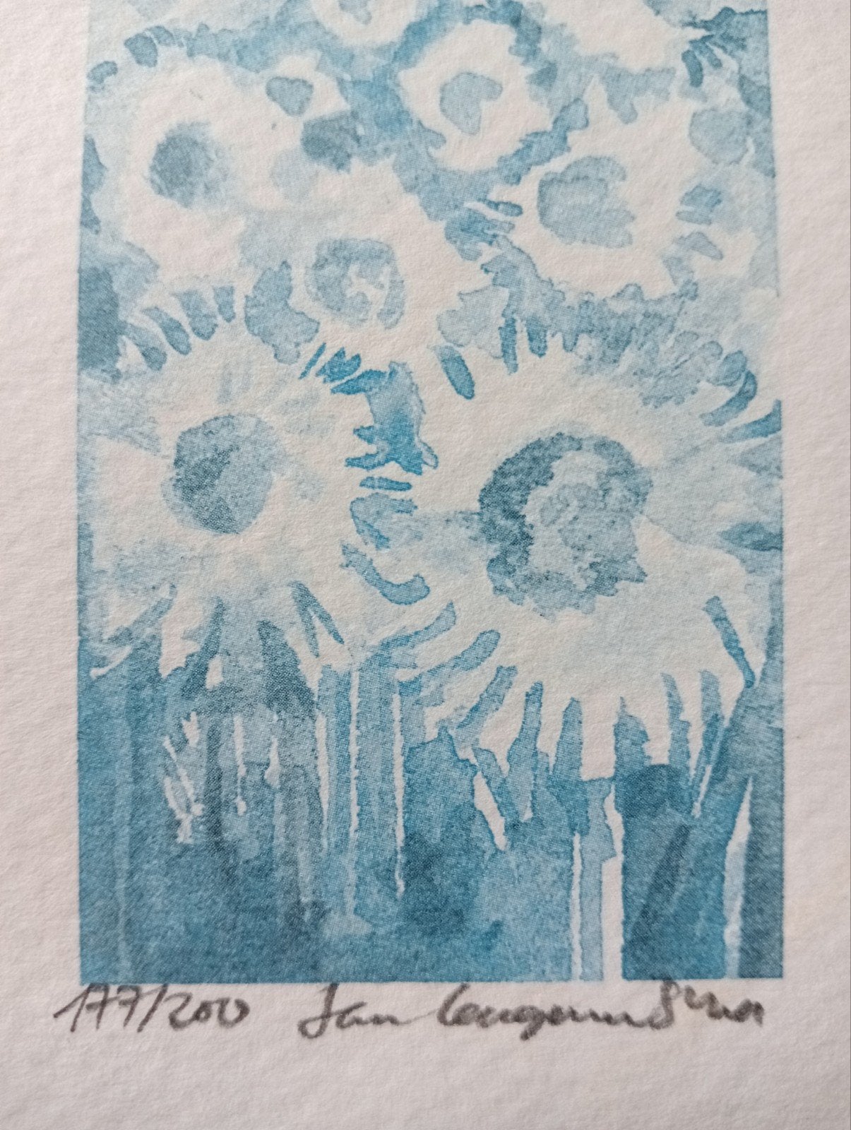 zeefdruk lithografie met Bloemen., Antiek en Kunst, Kunst | Litho's en Zeefdrukken, Ophalen of Verzenden