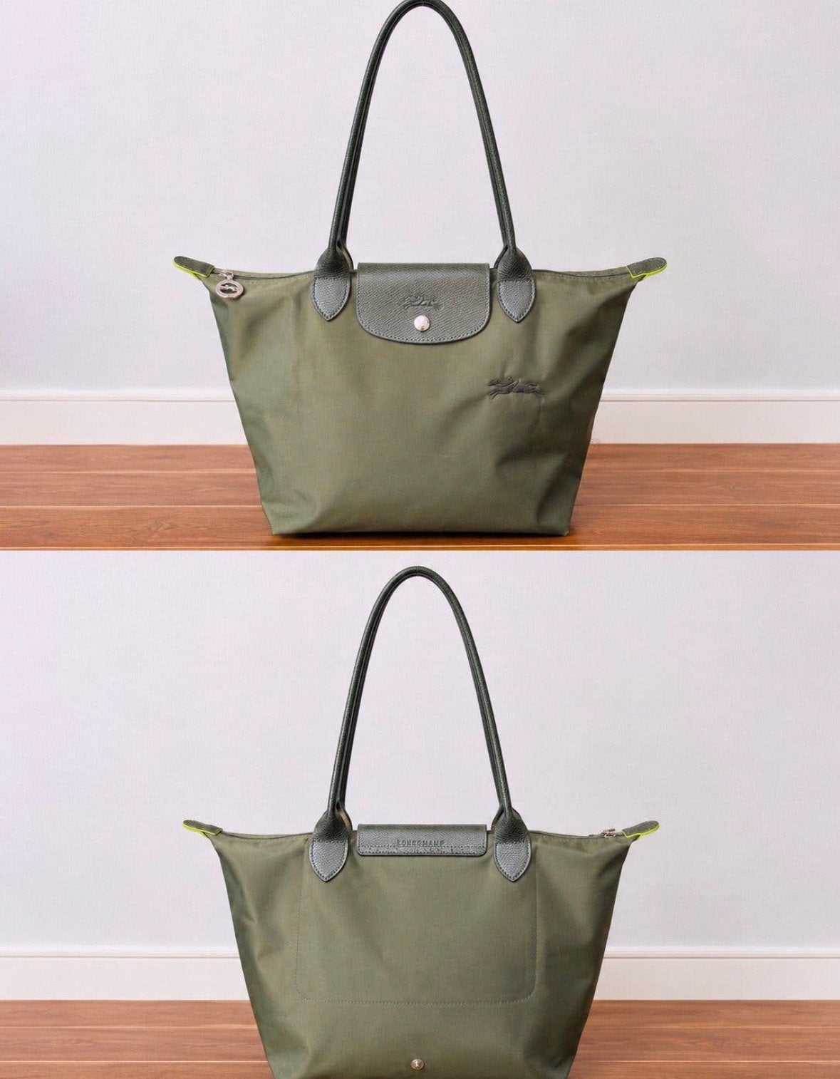 Longchamp Le Pliage Green Schoudertas M, Sieraden, Tassen en Uiterlijk, Tassen | Reistassen en Weekendtassen, Ophalen, Gebruikt