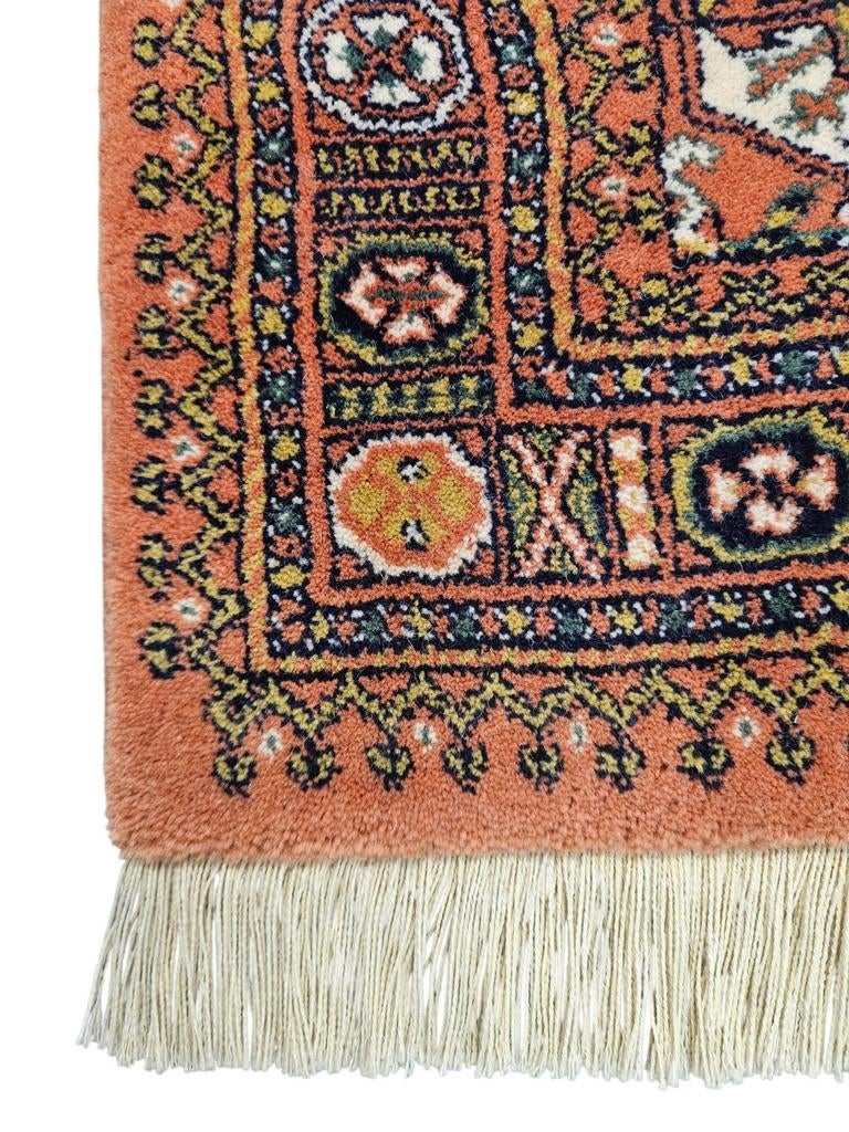 Vintage Oosters mini vloerkleed Bouchara orange 40x40cm, Huis en Inrichting, Stoffering | Tapijten en Kleden, HYPE POP-UP, Vierkant