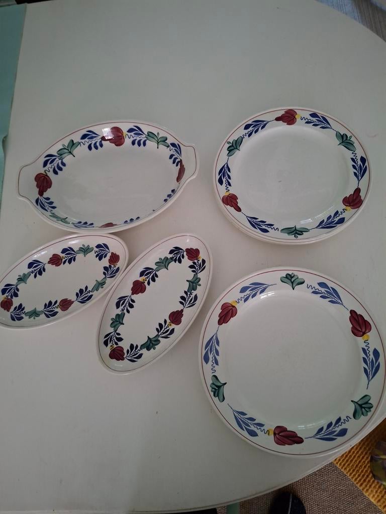 Boerenbont servies, Huis en Inrichting, Keuken | Servies, Gebruikt, Ophalen of Verzenden, Bord(en), Aardewerk