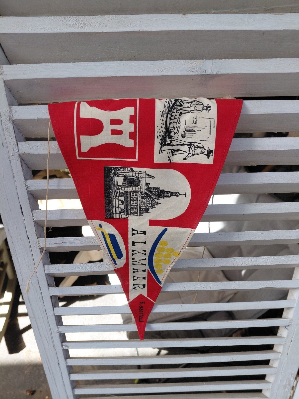 oud fiets vlaggetje alkmaar, Ophalen of Verzenden