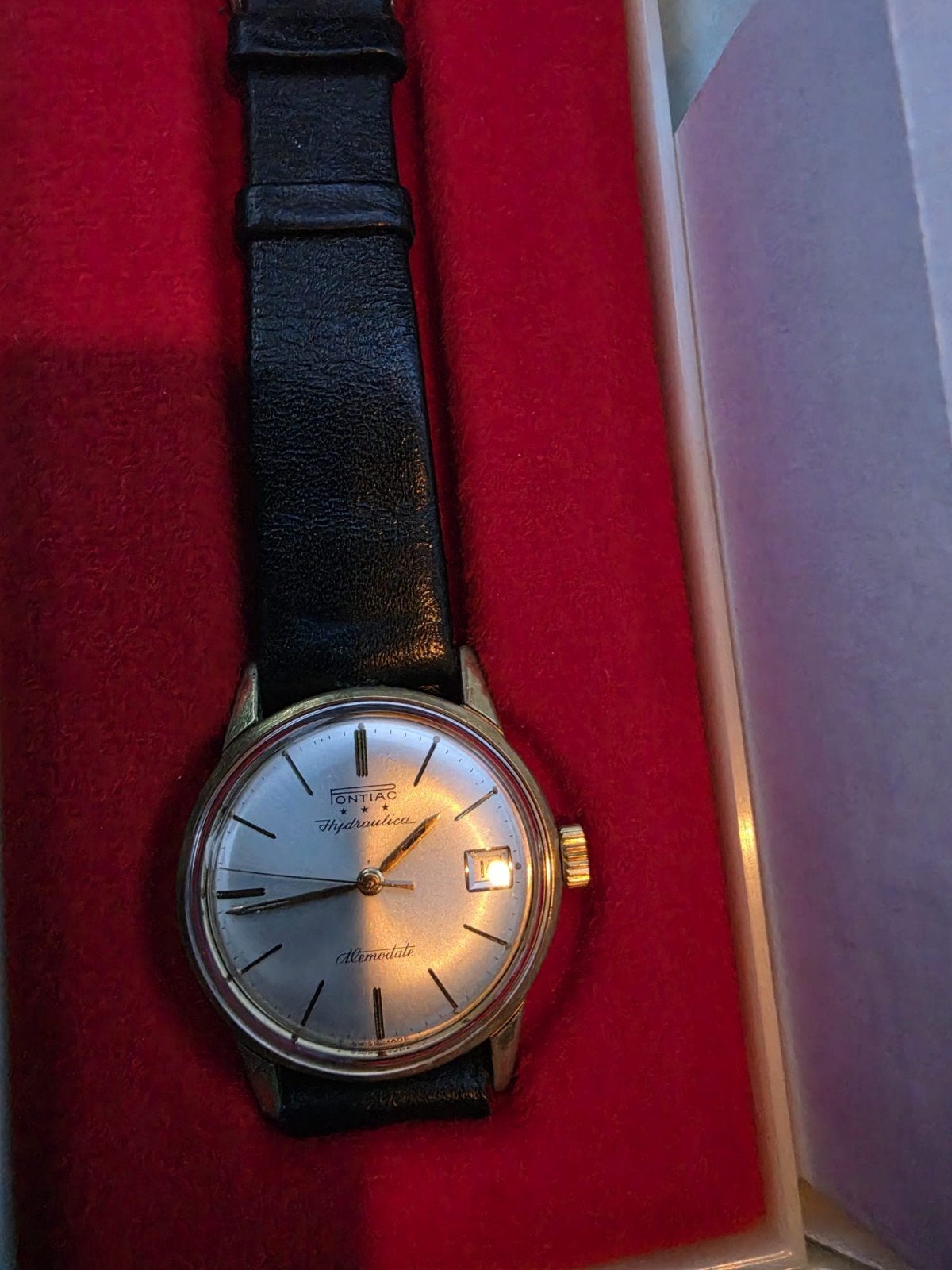 Pontiac Hydraulica Memodate, Sieraden, Tassen en Uiterlijk, Horloges | Heren, Overige merken, Staal, Polshorloge, Ophalen of Verzenden
