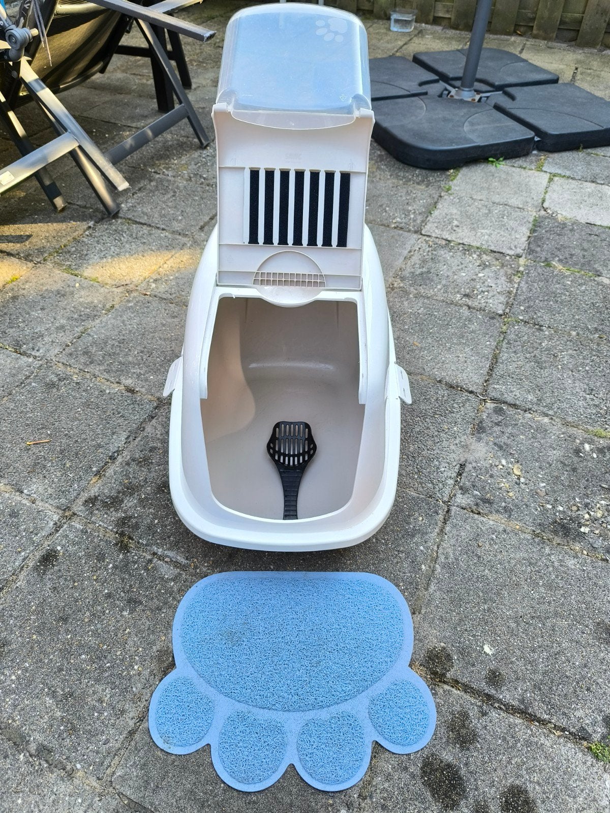 Kattenbak met Uitloopmat en Schepje (Inc. Koolstoffilter), Ophalen