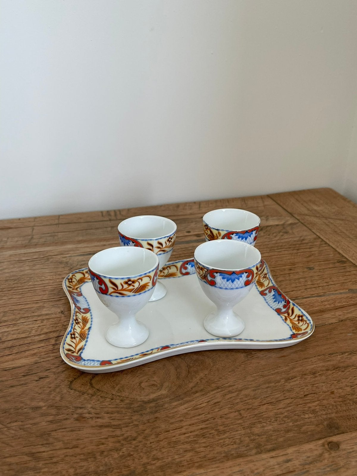 Vintage eierdopjes met dienblad, Antiek en Kunst, Ophalen of Verzenden