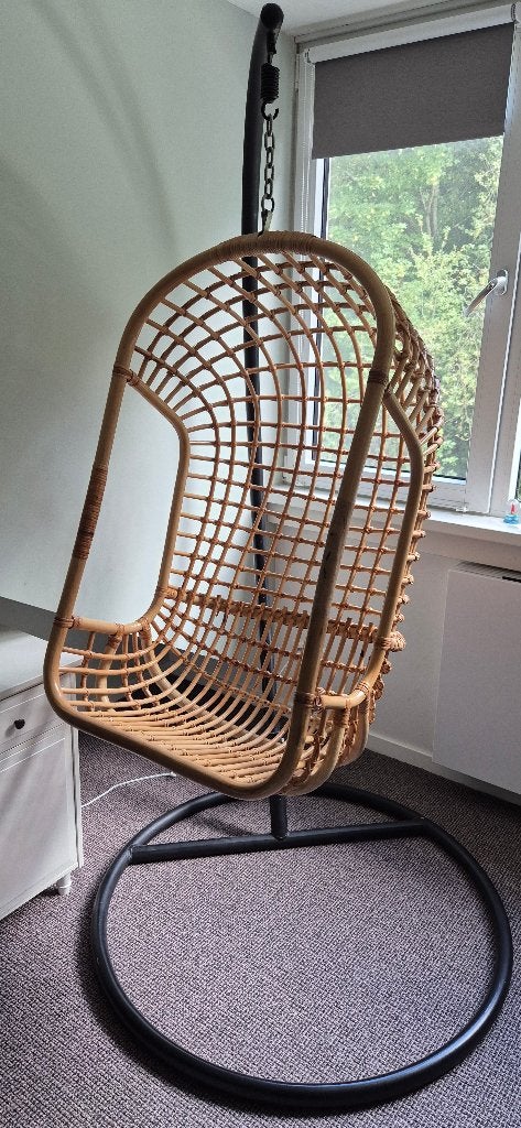 Hangstoel / Egg chair bamboo, Huis en Inrichting, Stoelen, Ophalen, Overige materialen, Zwart, Bamboe / metalen frame