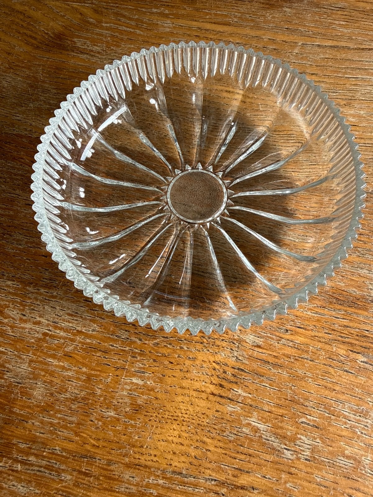 Vintage glazen bonbon schaaltje met geribbeld patroon, Ophalen of Verzenden