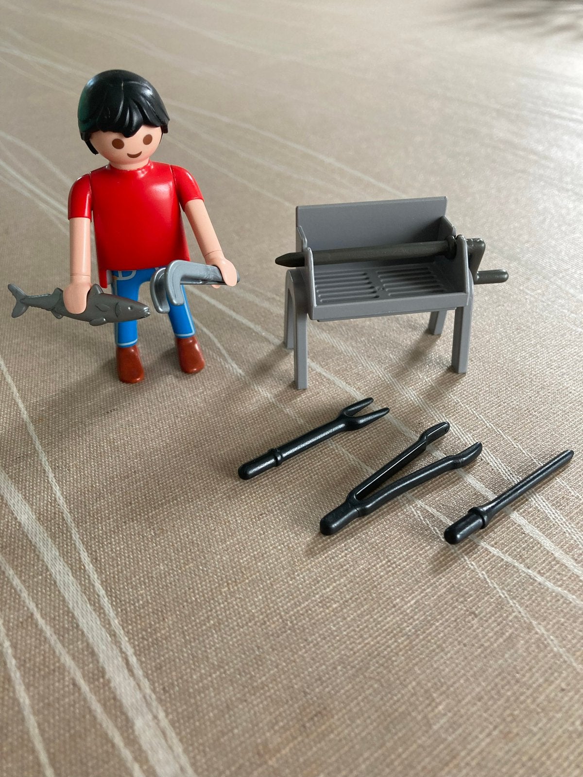 Playmobil man met bbq., Ophalen of Verzenden, Zo goed als nieuw