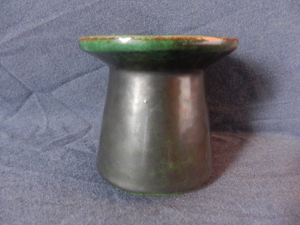Zwart en groen vaas Westraven Utrecht model 708 h. 7,9 cm, Ophalen of Verzenden