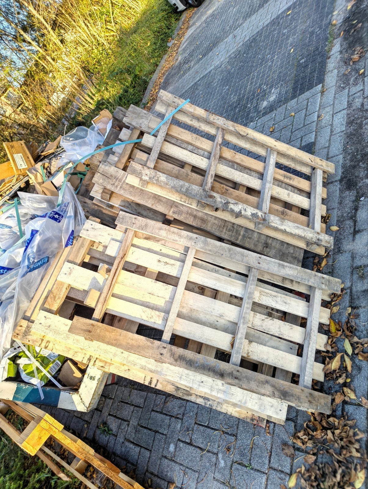 Offer! 8 Houten pallets - diverse maten - partij, Ophalen, Zo goed als nieuw, 50 mm of meer, Pallet
