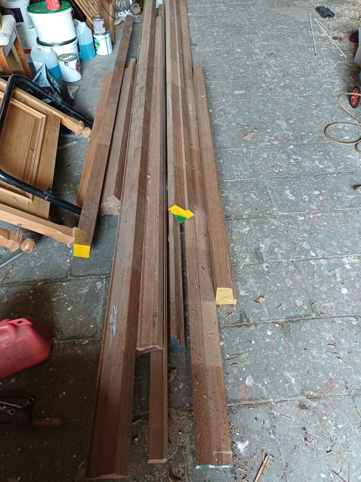 kozijnhout hard hout, Ophalen, Gebruikt, Eiken, Balk