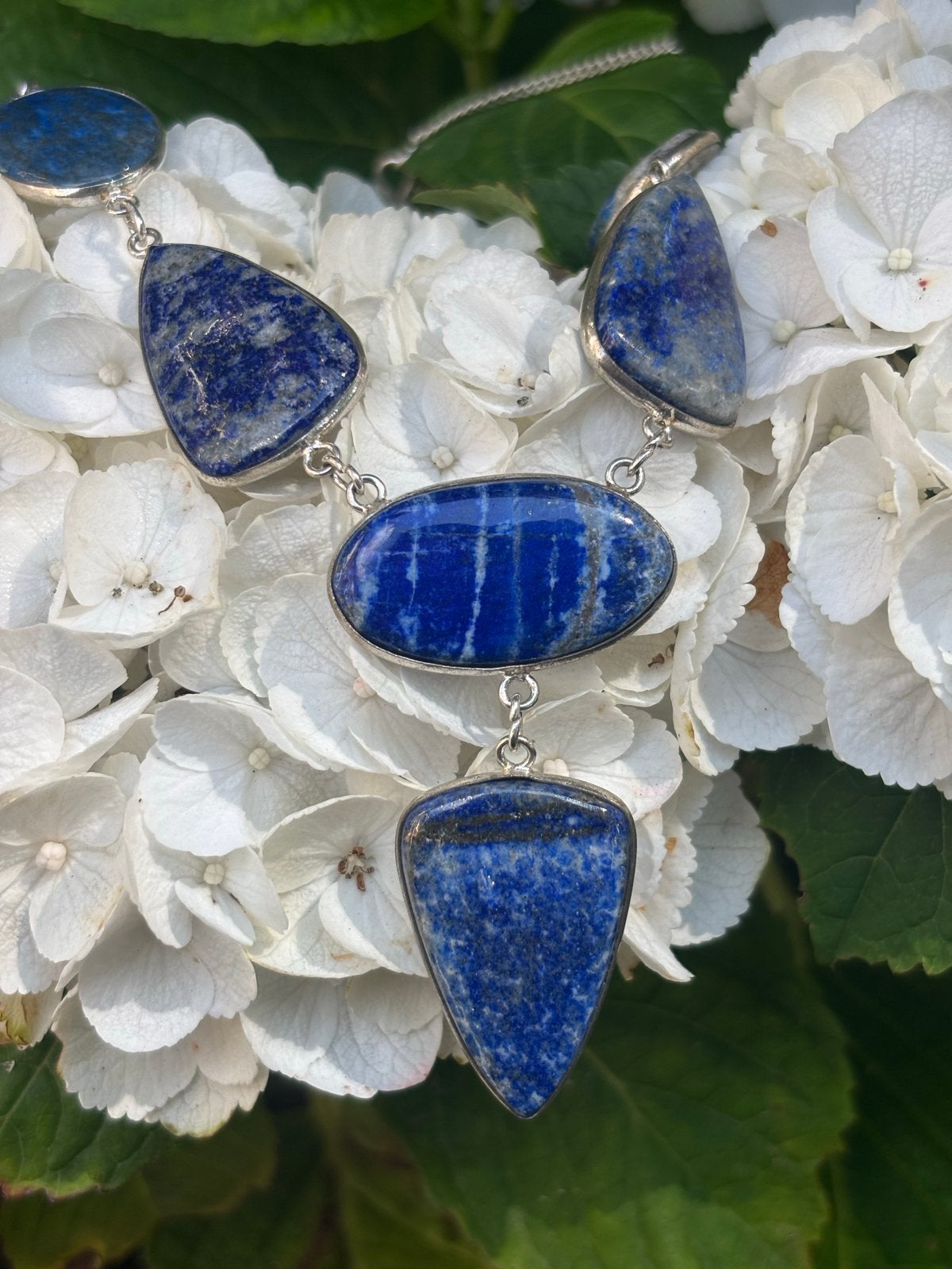 Prachtige Lapis Lazuli Ketting - Uniek Design, Sieraden, Tassen en Uiterlijk, Kettingen, Blauw, Nieuw, Ophalen of Verzenden, Steen of Mineraal