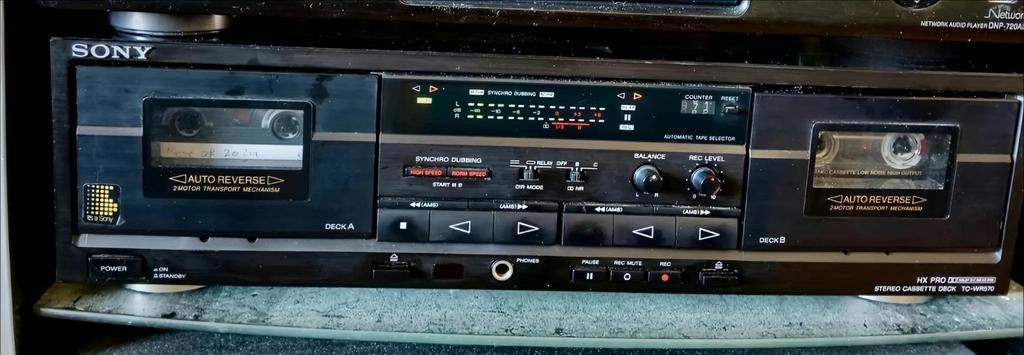 Sony dubbel cassettedeck TC-WR570 - Vintage audio, Dubbel, Ophalen of Verzenden, Info@smitselectronics.nl, Tiptoetsen