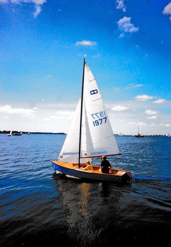 Zeilboot incl. trailer; Schakel, Watersport en Boten, Open zeilboten, Ophalen, Gebruikt, Fok, Hout