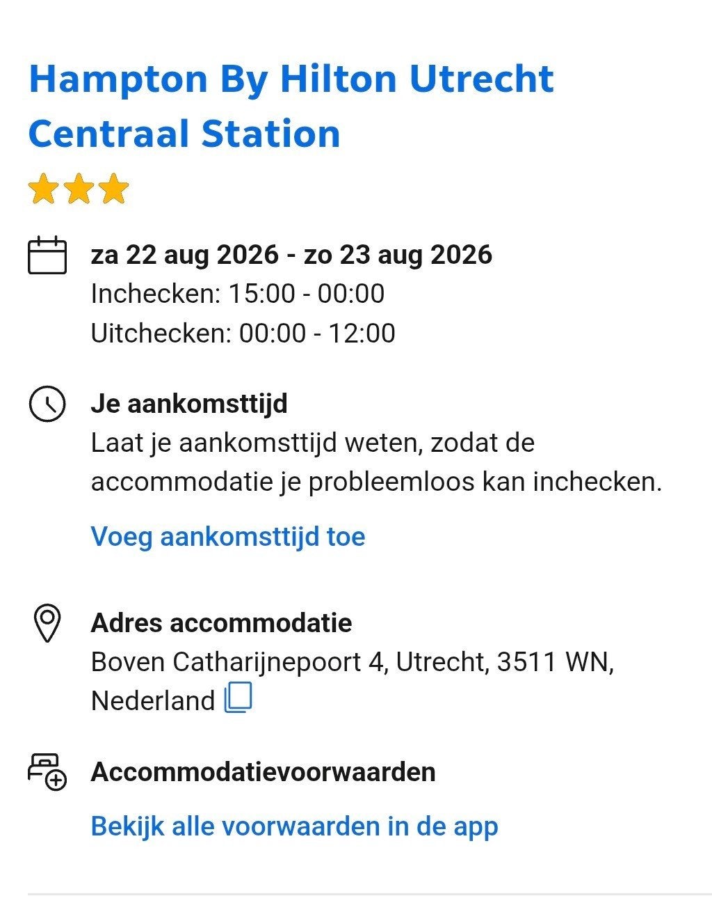 Hotelovernachting ter overname Hampton by Hilton Utrecht, Tickets en Kaartjes, Eén persoon, 1 overnachting